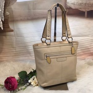 Coach Hamilton Sand Pebbled Leather Tote
